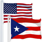 Load image into Gallery viewer, Combo Pack: USA American Flag 3x5 Ft 150D Printed Stars &amp; Puerto Rico Flag 3x5 Ft 150D Printed