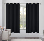 Load image into Gallery viewer, Blackout Curtains for Bedroom Pack of 2 Window Hanging Panels 52x63 in Black