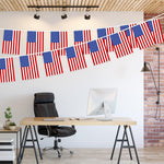 Load image into Gallery viewer, G128 American USA Bunting Banner  Flag 8.2 x 5.5 Inch, Full String 33 Feet  Printed 150D Polyester, Decorations For Bar, School, Festival Events Celebration