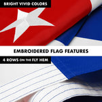 Load image into Gallery viewer, G128 Combo Pack: 6 Ft Tangle Free Aluminum Spinning Flagpole (White) &amp; Cuba Cuban Flag 3x5 Ft, ToughWeave Series Embroidered 300D Polyester  Pole with Flag Included