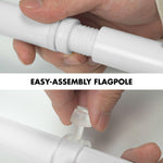 Load image into Gallery viewer, G128 Combo Pack: 6 Ft Tangle Free Aluminum Spinning Flagpole (White) &amp; American USA TeaStained Flag 3x5 Ft, LiteWeave Pro Series Printed 300D Polyester  Pole with Flag Included