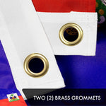 Load image into Gallery viewer, G128 5 PACK: Haiti Haitian Flag 3x5 Ft Double Sided Embroidered 210D Indoor/Outdoor, Brass Grommets, Heavy Duty Polyester