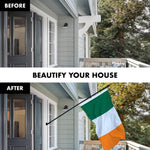 Load image into Gallery viewer, G128  6 Feet Tangle Free Spinning Flagpole (Black) Ireland Brass Grommets Printed 3x5 ft (Flag Included) Aluminum Flag Pole