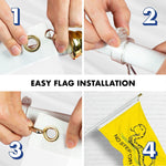 Load image into Gallery viewer, G128 Combo Pack: 6 Ft Tangle Free Spinning Flagpole (White) &amp; No Step on Snek Cute Cartoon Flag 3x5 Ft Printed 150D Polyester, Brass Grommets (Flag Included) Aluminum Flag Pole