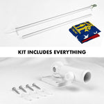 Load image into Gallery viewer, G128 Combo Pack: 5 Ft Tangle Free Aluminum Spinning Flagpole (Silver) &amp; Georgia GA State Flag 2.5x4 Ft, ToughWeave Series Embroidered 300D Polyester  Pole with Flag Included