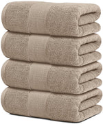 Load image into Gallery viewer, 4 Pack Taupe Resort Collection Soft Bath Towels 28x55 in Plush Absorbent Cotton