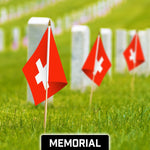 Load image into Gallery viewer, G128 12 Pack Handheld Switzerland Swiss Stick Flags  12x18 In  Printed 150D Polyester, Country Flag, Solid Wooden Stick, Spear Gold Tip