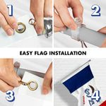 Load image into Gallery viewer, G128  6 Feet Tangle Free Spinning Flagpole (Silver) Iowa Double Sided Brass Grommets Embroidered 3x5 ft (Flag Included) Aluminum Flag Pole