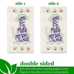 Load image into Gallery viewer, G128 Garden Flag &amp; Stand You Make My Tail Wag Cute Dog  4x8 Inch  Printed Blockout Polyester