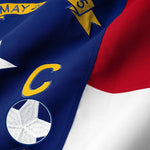 Load image into Gallery viewer, G128 North Carolina State Flag  1x1.5 Ft  StormFlyer Series Embroidered 220GSM Spun Polyester  Embroidered Design, Indoor/Outdoor, Brass Grommets, Heavy Duty, All Weather