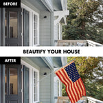Load image into Gallery viewer, G128 Combo Pack: 6 Ft Tangle Free Aluminum Spinning Flagpole (Silver) &amp; American USA TeaStained Flag 3x5 Ft, LiteWeave Pro Series Printed 300D Polyester  Pole with Flag Included