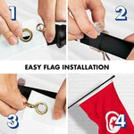 Load image into Gallery viewer, G128 Combo Pack: 6 Feet Tangle Free Spinning Flagpole (Black) Tunisia Tunisian Flag 3x5 ft Printed 150D Brass Grommets (Flag Included) Aluminum Flag Pole