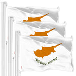 Load image into Gallery viewer, 3 Pack: Cyprus Cypriot Flag 3x5 Ft LiteWeave Pro Series Printed 150D Polyester Country Flag, Indoor/Outdoor, Vibrant Colors, Brass Grommets, Thicker and More Durable Than 100D 75D Polyester