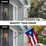 Load image into Gallery viewer, G128 Combo Pack: 5 Ft Tangle Free Aluminum Spinning Flagpole (Black) &amp; Puerto Rico Puerto Rican Flag 2.5x4 Ft, ToughWeave Series Embroidered 300D Polyester  Pole with Flag Included
