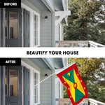 Load image into Gallery viewer, G128 Combo Pack: 6 Ft Tangle Free Aluminum Spinning Flagpole (White) &amp; Grenada Grenadian Flag 3x5 Ft, LiteWeave Pro Series Printed 150D Polyester  Pole with Flag Included