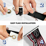 Load image into Gallery viewer, G128 Combo Pack: 6 Ft Tangle Free Aluminum Spinning Flagpole (Black) &amp; We the People American Flag 3x5 Ft, LiteWeave Pro Series Printed 150D Polyester  Pole with Flag Included