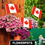 Load image into Gallery viewer, G128 50 Pack Handheld Canada Canadian Stick Flags  12x18 In  Printed 150D Polyester, Country Flag, Solid Wooden Stick, Spear Gold Tip