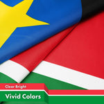 Load image into Gallery viewer, G128 2 Pack: South Sudan South Sudanese Flag  3x5 Ft  LiteWeave Pro Series Printed 150D Polyester  Country Flag, Vibrant Colors, Brass Grommets, Thicker and More Durable Than 100D 75D Polyester
