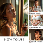 Load image into Gallery viewer, Anxiolytic Calming Essential Oil Blend for Relief &amp; Relaxation 0.34oz Bergamot Orange Ylang Ylang Frankincense Lemongrass in Castor Oil Navel Patch &amp; Skin Application Cold Pressed