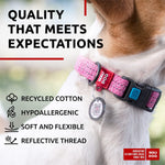 Load image into Gallery viewer, Pink Reflective Cotton Dog Collar for Small Dogs 914 inch Neck x 3/5 inch