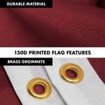 Load image into Gallery viewer, G128 Combo Pack: 5 Ft Tangle Free Aluminum Spinning Flagpole (Silver) &amp; Solid Burgundy Color Flag 2.5x4 Ft, LiteWeave Pro Series Printed 150D Polyester  Pole with Flag Included