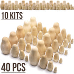 Load image into Gallery viewer, Unfinished Nesting Dolls Lot of 20 Sets by 4 pcs Matryoshka Dolls DIY Gift 80pcs