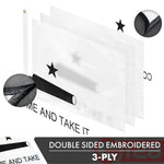 Load image into Gallery viewer, G128 Come and Take It Cannon Flag  4x6 Ft  Double ToughWeave Series Double Sided Embroidered 210D Polyester  Historical Flag, Embroidered Design, Indoor/Outdoor, Brass Grommets, Heavy Duty, 3ply