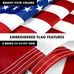 Load image into Gallery viewer, G128  6 Feet Tangle Free Spinning Flagpole (Black) USA Double Sided Brass Grommets Embroidered 3x5 ft (Flag Included) Aluminum Flag Pole