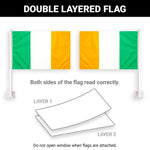 Load image into Gallery viewer, G128 2 Pack: Ireland Irish Car Flag  11x17 In  Double LiteWeave Pro Series Double Sided Printed 150D Polyester  Flagpole Included  Perfect for Festival Celebrations, Parades