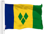 Load image into Gallery viewer, G128 Combo Pack: American USA Flag 3x5 Ft &amp; Saint Vincent and the Grenadines Vincentian Flag  Both LiteWeave Pro Series Printed 150D Polyester, Brass Grommets