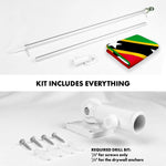 Load image into Gallery viewer, G128 Combo Pack: 6 Ft Tangle Free Aluminum Spinning Flagpole (Silver) &amp; Saint Kitts and Nevis Flag 3x5 Ft, LiteWeave Pro Series Printed 150D Polyester  Pole with Flag Included
