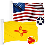 Load image into Gallery viewer, G128 Combo Pack: American USA Flag 2x3 Ft &amp; New Mexico NM State Flag 2x3 Ft  Both ToughWeave Series Embroidered Polyester, Embroidered Design, Indoor/Outdoor, Brass Grommets