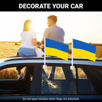 Load image into Gallery viewer, G128 2 Pack: Ukraine Ukrainian Car Flag  11x17 In  Double LiteWeave Pro Series Double Sided Printed 150D Polyester  Flagpole Included  Perfect for Festival Celebrations, Parades