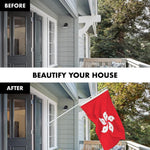 Load image into Gallery viewer, G128 Combo Pack: 6 Ft Tangle Free Spinning Flagpole (White) &amp; Hong Kong Flag 3x5 Ft Printed 150D Polyester, Brass Grommets (Flag Included) Aluminum Flag Pole