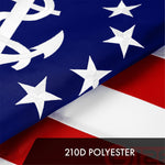 Load image into Gallery viewer, G128 2 Pack: American USA Yacht Ensign Flag  3x5 Ft  ToughWeave Series Embroidered 300D Polyester  Nautical Flag, Embroidered Stars, Sewn Stripes, Indoor/Outdoor, Brass Grommets