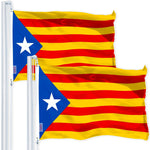 Load image into Gallery viewer, G128 2 Pack: Blue Estelada (Catalan) Flag  3x5 feet  Printed 150D Indoor/Outdoor, Vibrant Colors, Brass Grommets, Quality Polyester, Much Thicker More Durable Than 100D 75D Polyester