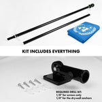 Load image into Gallery viewer, G128 Combo Pack: 6 Ft Tangle Free Aluminum Spinning Flagpole (Black) &amp; United Nations Flag 3x5 Ft, LiteWeave Pro Series Printed 150D Polyester  Pole with Flag Included
