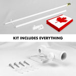 Load image into Gallery viewer, Combo Pack 5 Ft Tangle Free Aluminum Spinning Flagpole White Canada Flag 2x3 Ft