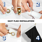 Load image into Gallery viewer, G128 Combo Pack: 5 Ft Tangle Free Aluminum Spinning Flagpole (White) &amp; Solid Black Color Flag 2x3 Ft, LiteWeave Pro Series Printed 150D Polyester  Pole with Flag Included