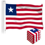Load image into Gallery viewer, G128 5 Pack: Liberia Liberian Flag  3x5 Ft  LiteWeave Pro Series Printed 150D Polyester  Country Flag, Indoor/Outdoor, Vibrant Colors, Brass Grommets, Thicker and More Durable Than 100D 75D Poly
