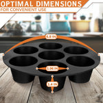 Load image into Gallery viewer, Silicone Muffin Pan   Silicone Cupcake Molds for Baking Egg Bites Mold Nonstick 7 Cups Air Fryer Muffin Pan for Baking Egg Bite Tart Mini Cupcake Chocolate and Quiche  Reusable Dishwasher Safe