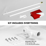 Load image into Gallery viewer, G128 Combo Pack: 6 Ft Tangle Free Aluminum Spinning Flagpole (White) &amp; Canada Canadian Flag 3x6 Ft, Double ToughWeave Series Double Sided Embroidered 210D Polyester  Pole with Flag Included