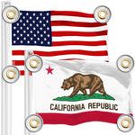 Load image into Gallery viewer, Combo Pack: American USA Flag 3x5 Ft &amp; California CA State Flag 3x5 Ft Both LiteWeave Pro Series Printed 150D Polyester, 4 Corner Brass Grommets, Perfect For Balcony/Wall