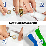 Load image into Gallery viewer, G128 Combo Pack: 6 Ft Tangle Free Aluminum Spinning Flagpole (White) &amp; Sierra Leone Sierra Leonean Flag  3x5 Ft LiteWeave Pro Series Printed 150D Polyester  Pole with Flag Included
