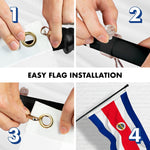 Load image into Gallery viewer, Combo Pack: 6 Feet Tangle Free Spinning Flagpole (Black) Costa Rica Costa Rican Flag 3x5 ft Printed 150D Brass Grommets (Flag Included) Aluminum Flag Pole