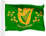 Load image into Gallery viewer, G128 Ireland Erin Go Bragh Flag  3x5 Ft  Printed 150D Polyester  Indoor/Outdoor, Vibrant Colors, Brass Grommets, Quality Polyester, Much Thicker More Durable Than 100D 75D Polyester