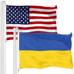 Load image into Gallery viewer, USA American Flag &amp; Ukraine Ukrainian Flag 3x5 Ft Printed 150D Polyester