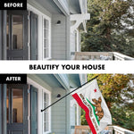 Load image into Gallery viewer, G128 Combo Pack: 6 Feet Tangle Free Spinning Flagpole (Black) California Double Headed Bear Flag 3x5 ft Printed 150D Brass Grommets (Flag Included) Aluminum Flag Pole