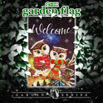 Load image into Gallery viewer, G128 Garden Flag Welcome Cozy Owls with Scarves  12x18 Inch  Printed Blockout Polyester  Christmas Decoration