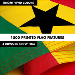 Load image into Gallery viewer, G128 Combo Pack: 6 Ft Tangle Free Spinning Flagpole (Silver) &amp; Ghana Flag 3x5 Ft Printed 150D Polyester, Brass Grommets (Flag Included) Aluminum Flag Pole